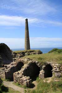ruins if tin mines on the coast between Land's End and St Ives